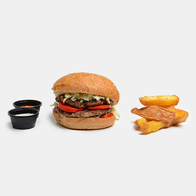  عکس دوبل برگر+ سيب زميني