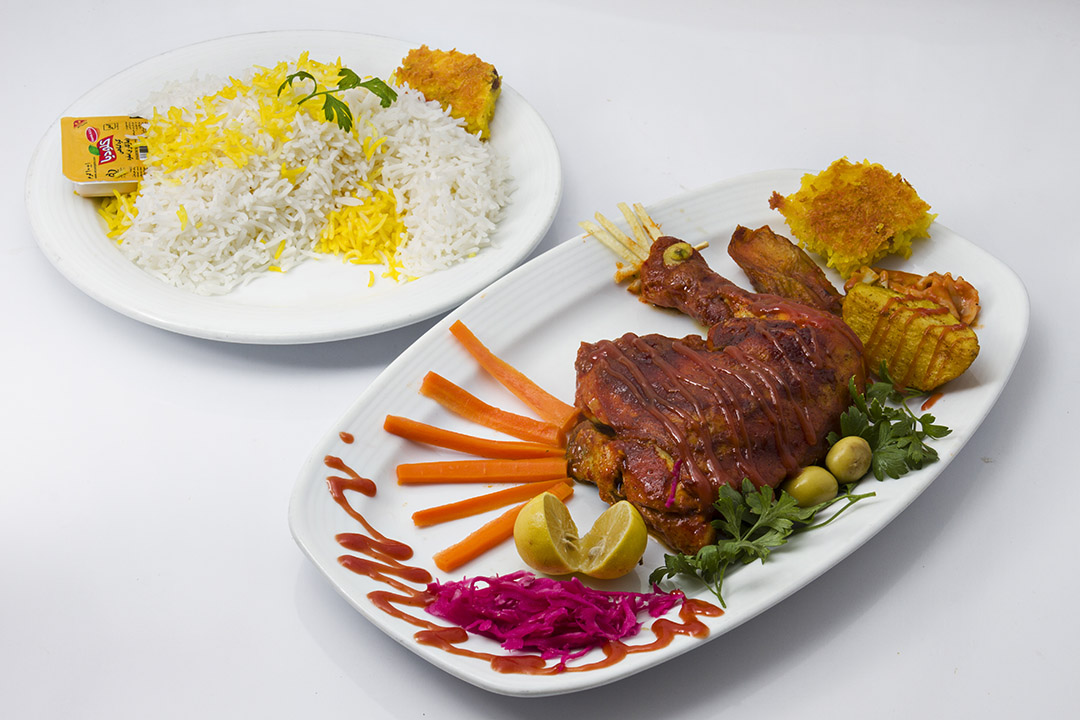  عکس چلو مرغ سرخ شده ايراني